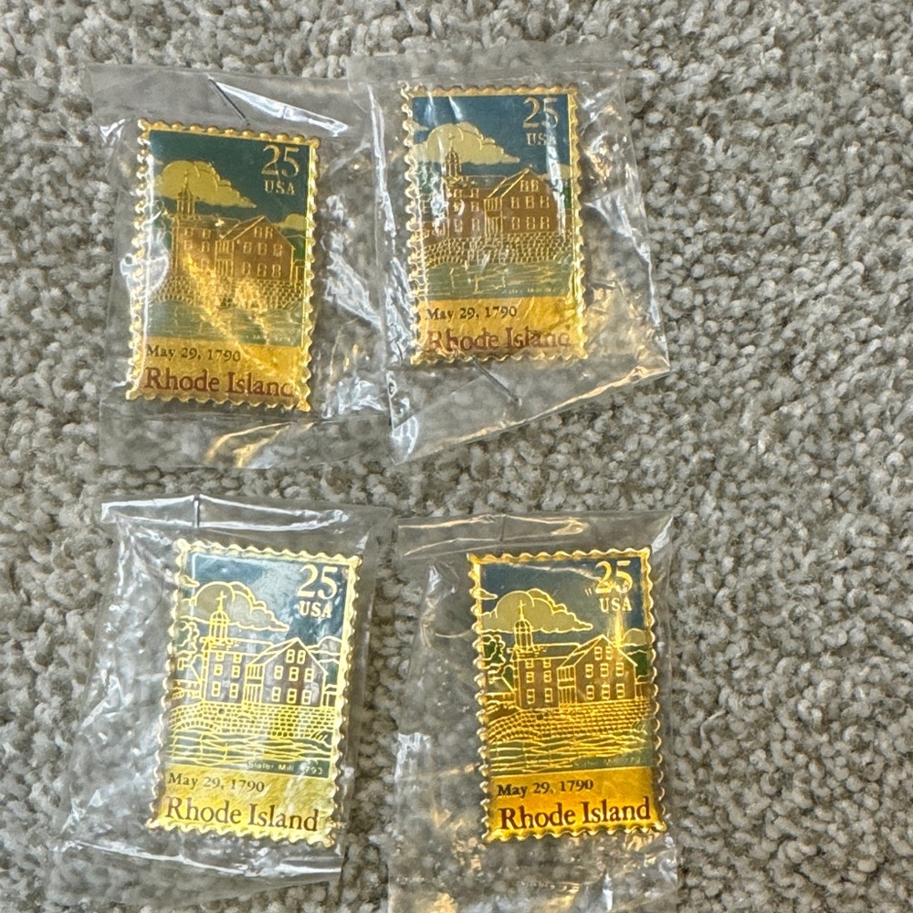 4 Vintage Rhode Island Pins